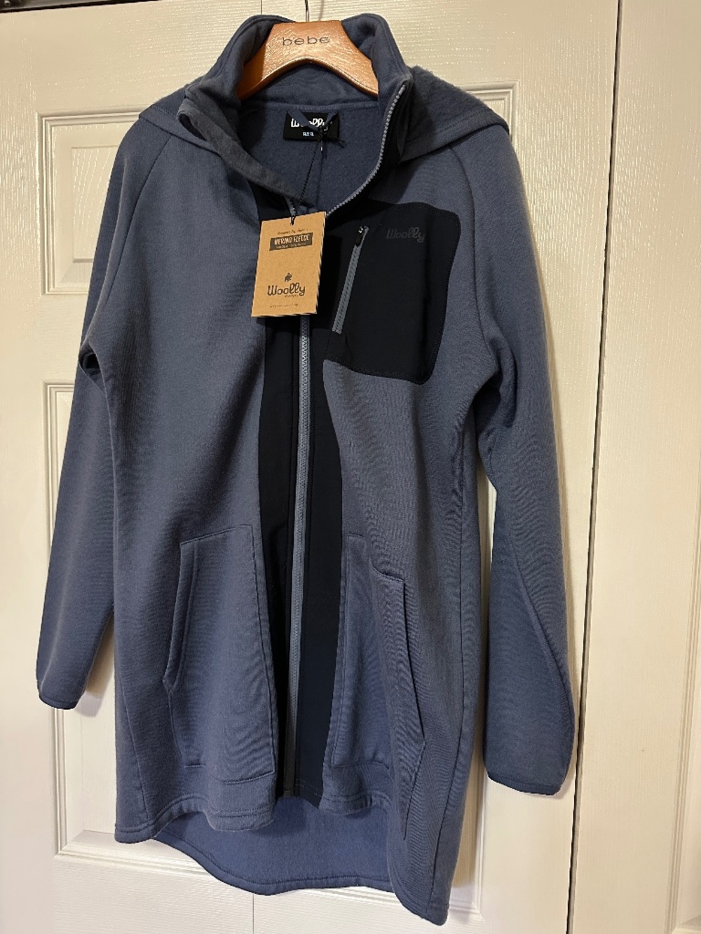 BNWT - Woolly Merino Fleece Long Zip Hoodie - Midnight